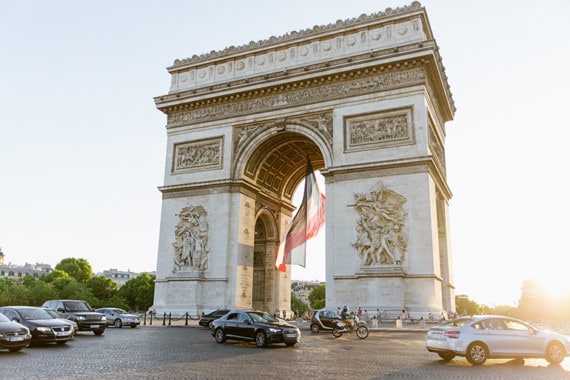 The Arc de Triomphe in Paris, France
