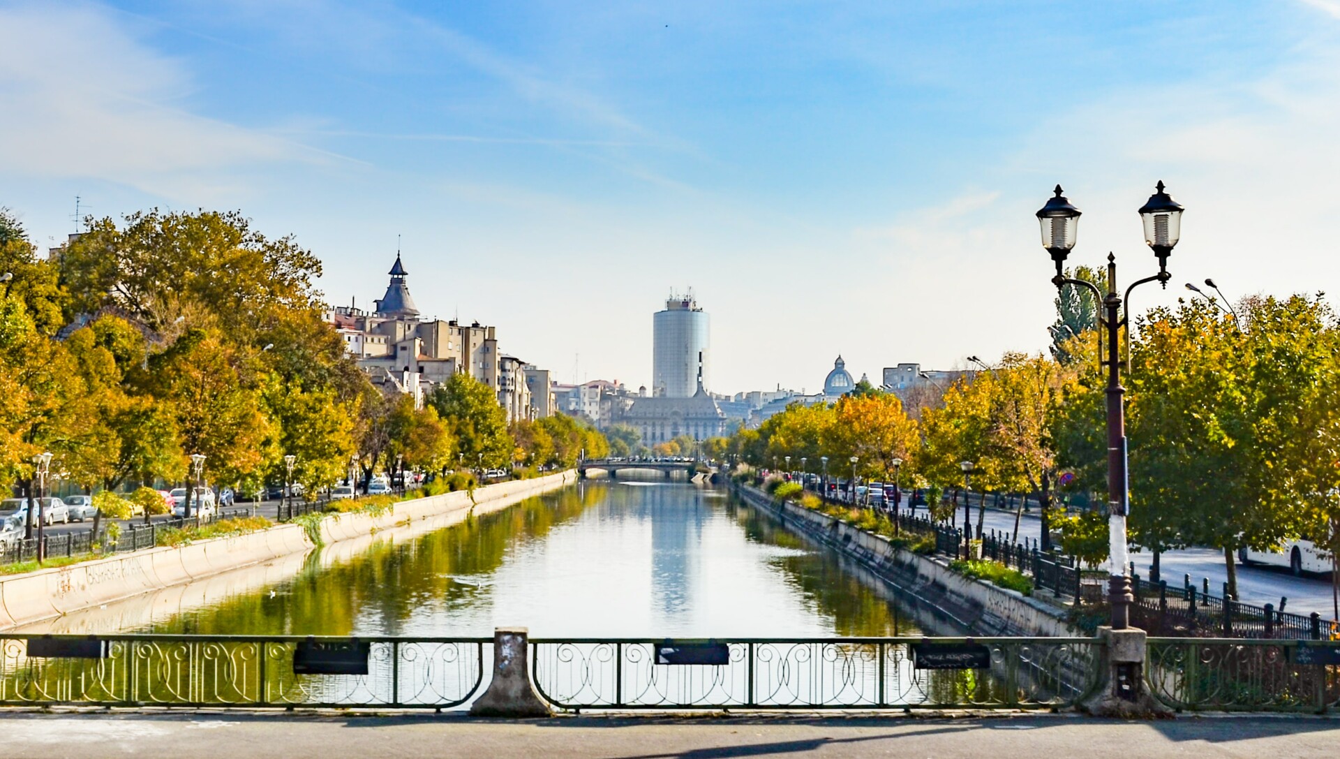 The Dambovita River in Bucharest, Romania