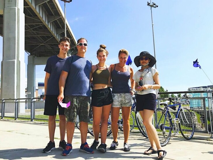 A family poses for a photo in Buffalo, New York