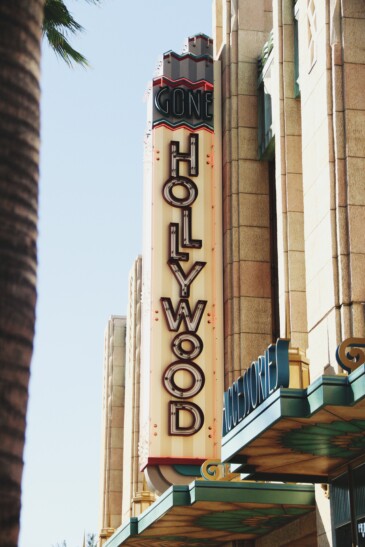 An old Hollywood sign in California