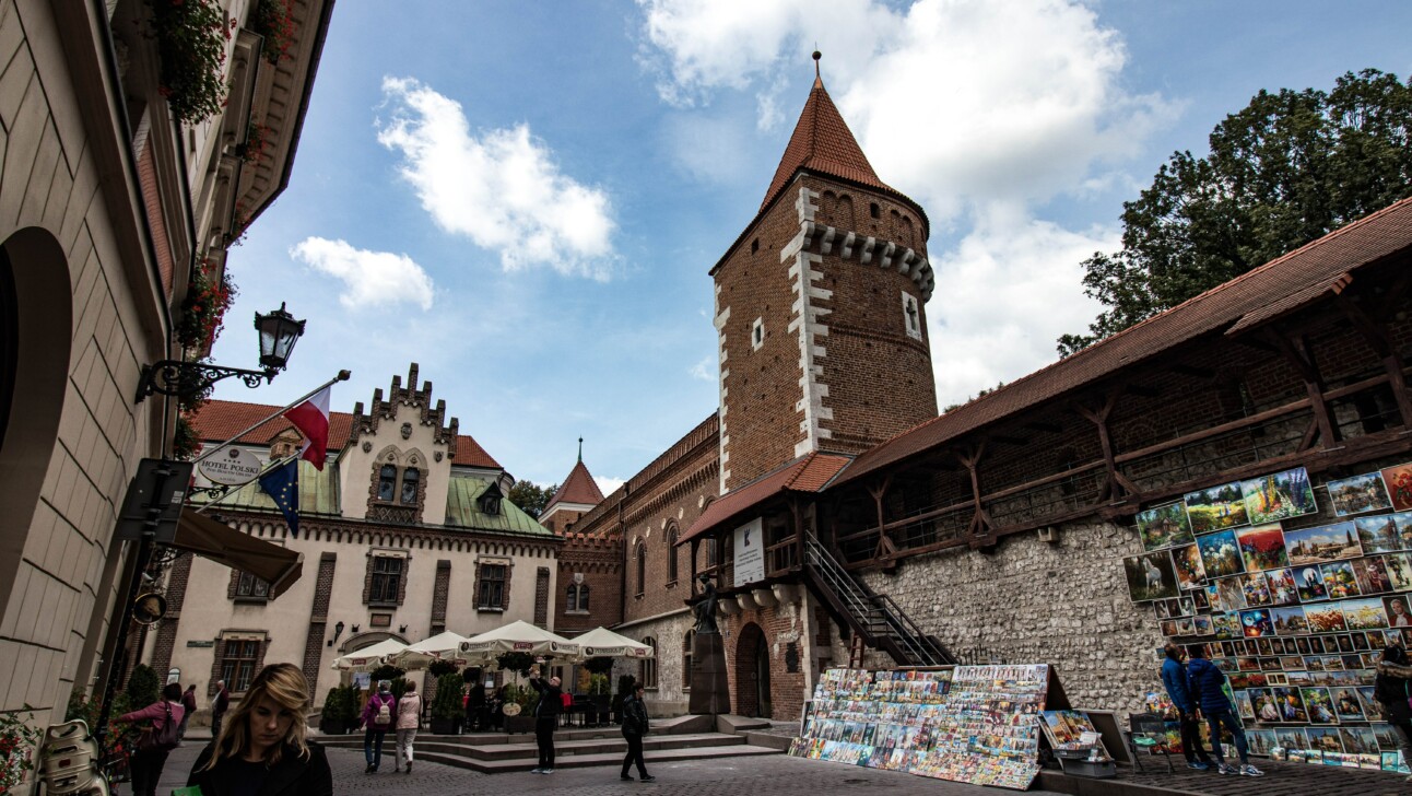 A portion of the medieval city wall in Krakow, Poland