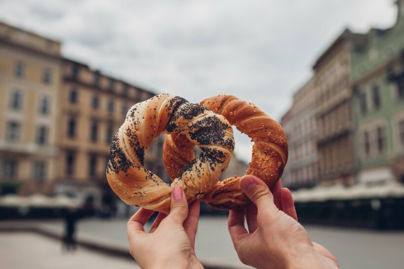 Typical pastries in Krakow, Poland