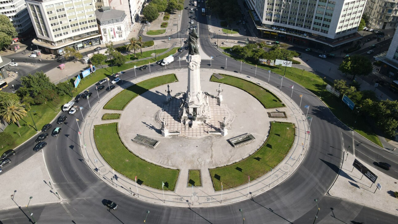 The Marquês de Pombal Square in Lisbon, Portugal