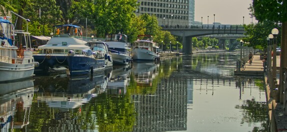 The Rideau Canal in Ottawa, Canada