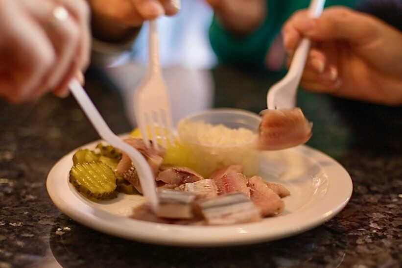 a plate of shared food