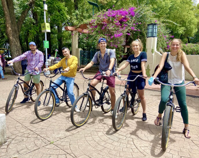 Cyclists in Mexico City
