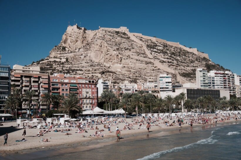 A view of the Santa Barbara Castle in Alicante