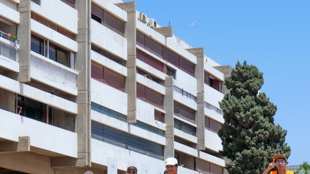 A group of cyclists ride through Talborjt in Agadir